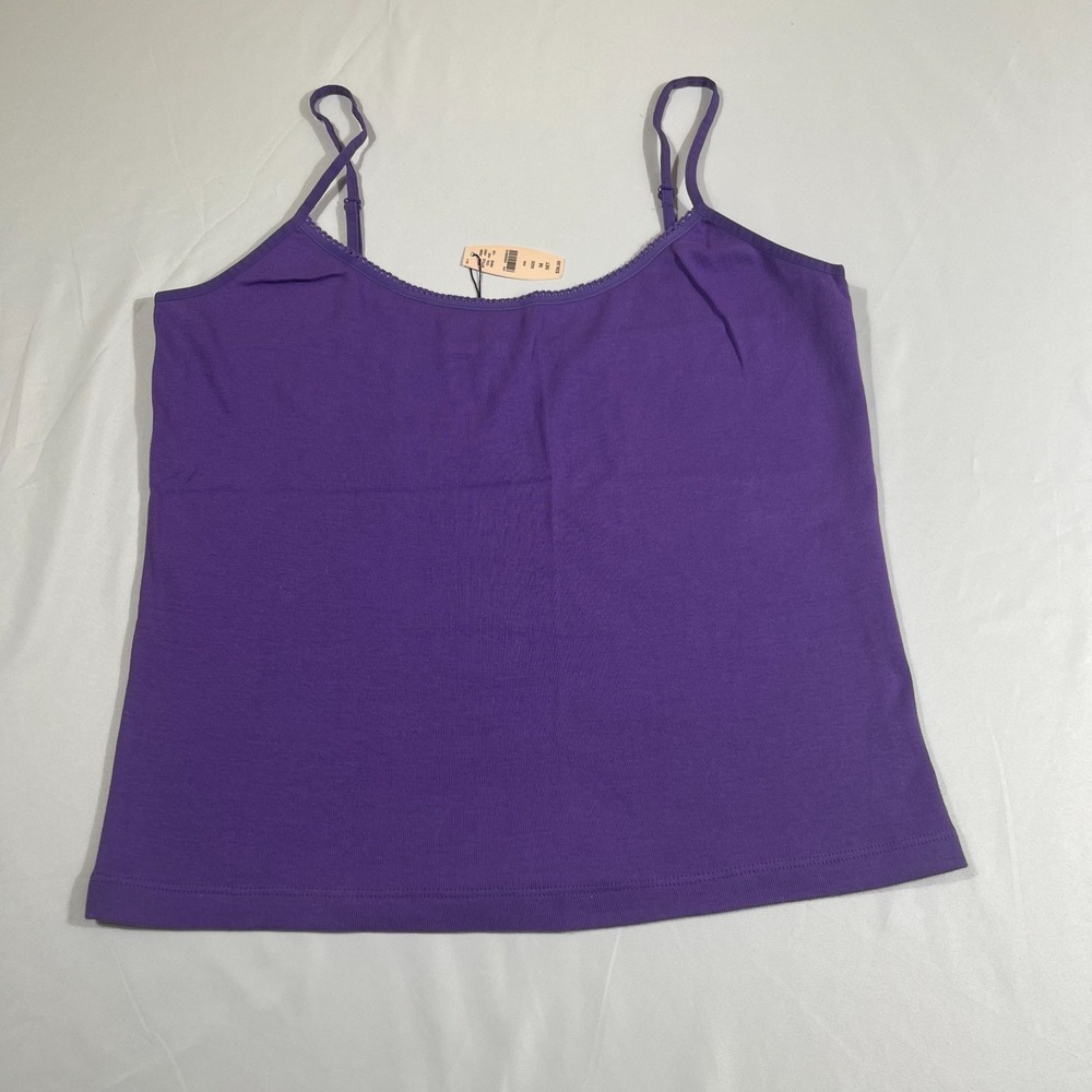 Purple Victoria's Secret Women's Lace Trim Spaghetti Strap Cami Tank Medium NWT